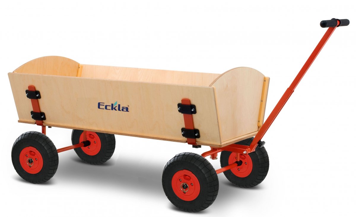 Chariot en bois pour enfant Eckla XXL Trailer avec pneus anti-crevaison