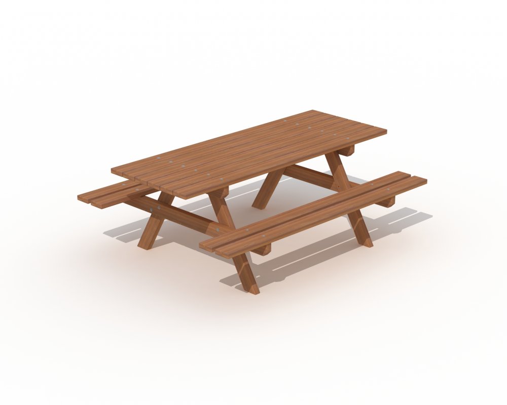 Table de pique-nique en bois de Padouk indépendante de dimension 2.00 x1.50 Mètres
