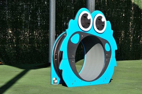 aire de jeux Mini-tunnel Spooky à tête de monstre bleu pour enfants de 0 à 6 ans