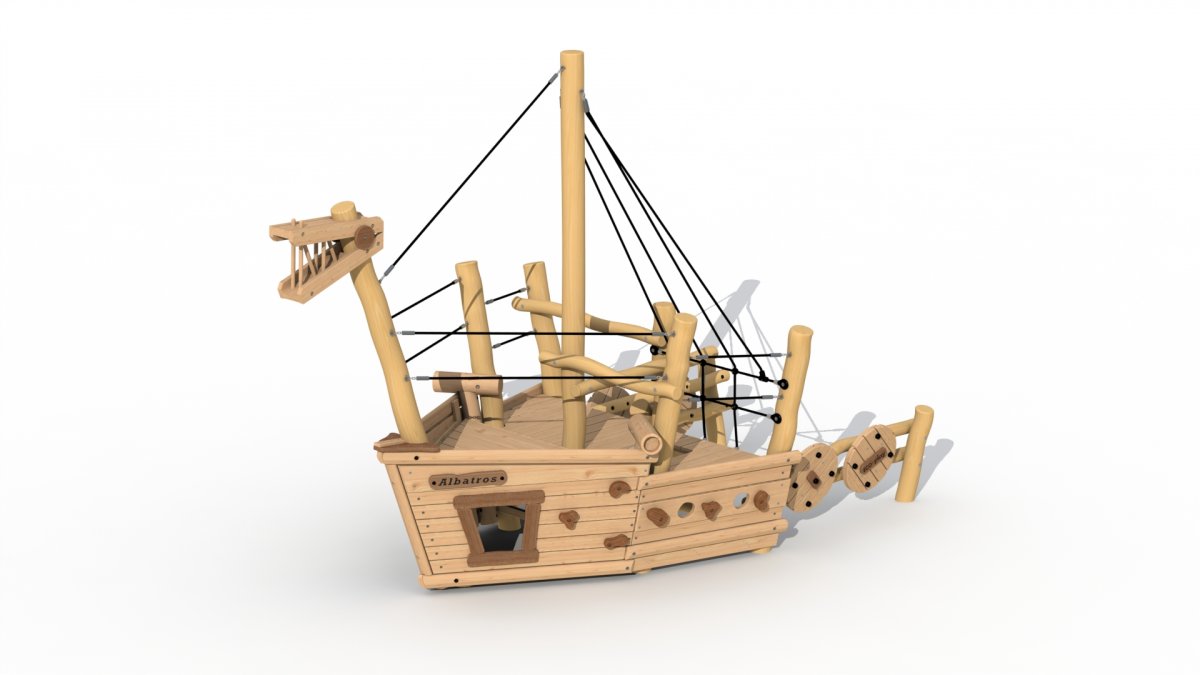 Bateau Viking Albatros en bois de Robinier - Proue