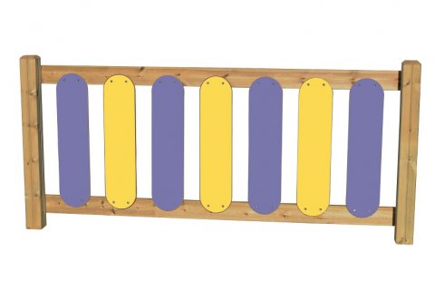 Clôture en bois traité 2x0.88 m et bois stratifié polyétylène conforme aux aires de jeux EN 1176