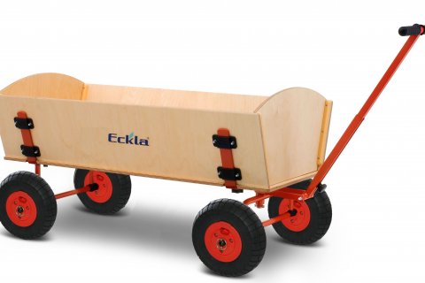 Chariot en bois pour enfant Eckla XXL Trailer avec pneus anti-crevaison