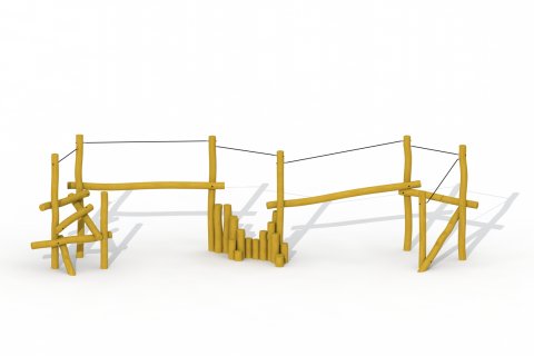 Jeux de force et equilibre en bois de Robinier Nid de Cygogne