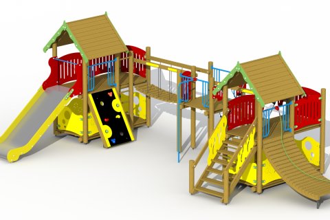 Aire de jeux pour enfants à partir de 1 an 155x135 tour de jeu de jardin -  toboggan