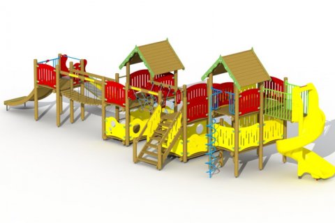 Structures combinées multi-activités avec double toboggan