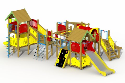 Structures combinées multi-activités avec double toboggan