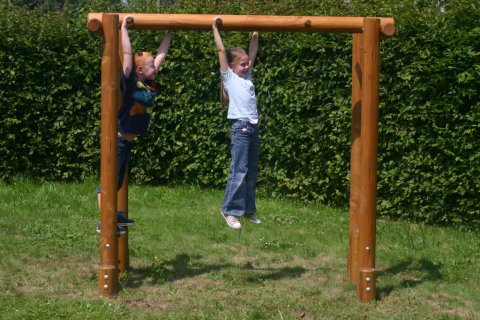 Parcours d'aventure en bois type A pour enfants de 4 à 15 ans 30 pas de géants en chêne Diam. 14 / 90 cm