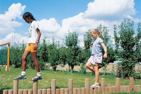 Parcours d'aventure en bois type A pour enfants de 4 à 15 ans 30 pas de géants en chêne Diam. 14 / 90 cm