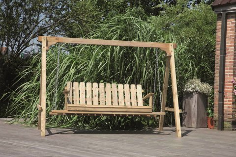 Banc Hamac à balancelle en bois sans toit