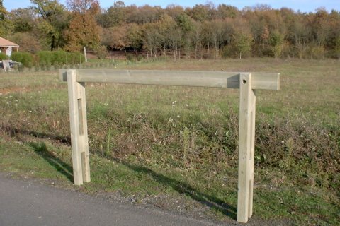 Barriere coulissante Forestiere en bois de Pin longueur 4 metres