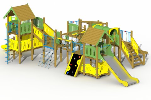 Structures combinées multi-activités avec double toboggan