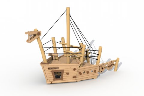 Bateau Viking Albatros en bois de Robinier - Proue