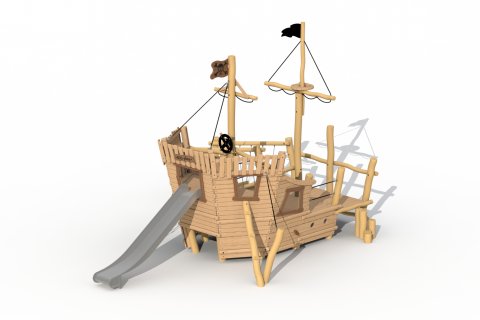 Bateau Viking Albatros en bois de Robinier - Poupe
