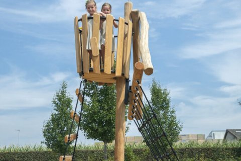 Bateau Viking complet en bois de Robinier - Proue, Poupe et Mat d'observation