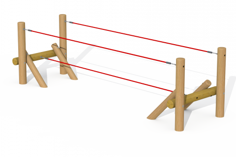 Parcours d'aventure en bois type A pour enfants de 4 à 15 ans 30 pas de géants en chêne Diam. 14 / 90 cm