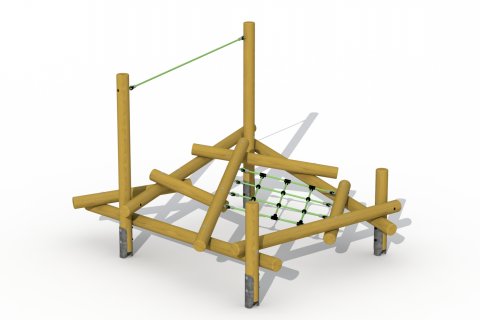 Aire de jeux à grimper Criss Cross en bois de mélèze, filets pour enfants de 6-12 ans