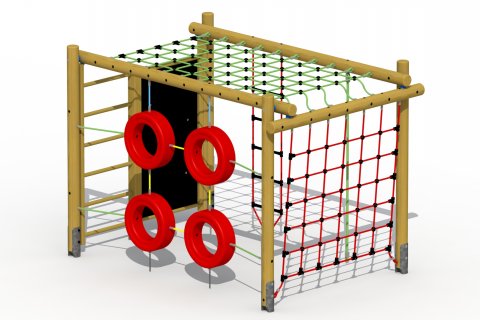 Aire de jeux à grimper Criss Cross en bois de mélèze, filets pour enfants de 6-12 ans