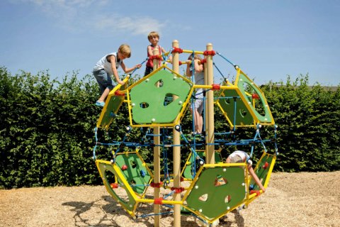 Aire de jeux à grimper Criss Cross en bois de mélèze, filets pour enfants de 6-12 ans