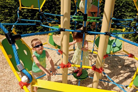 Aire de jeux à grimper Criss Cross en bois de mélèze, filets pour enfants de 6-12 ans