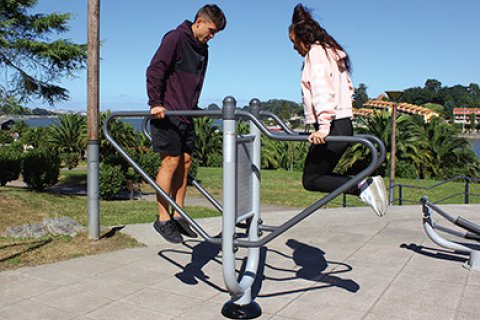 Fitness de plein air Barres parallèles en acier