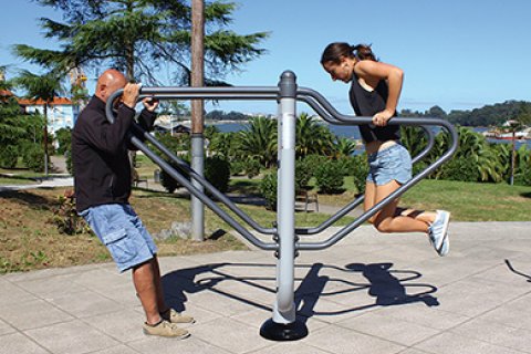 Fitness de plein air Barres parallèles en acier