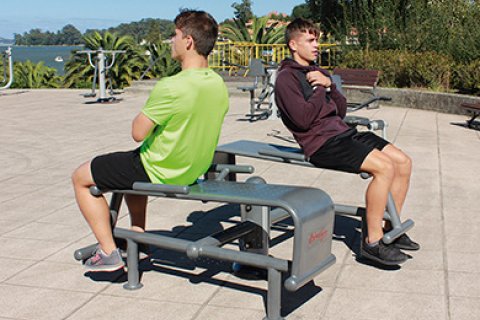 Fitness de plein air double Banc Abdominaux en acier