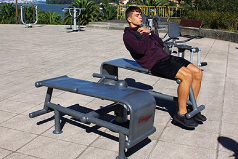 Fitness de plein air double Banc Abdominaux en acier