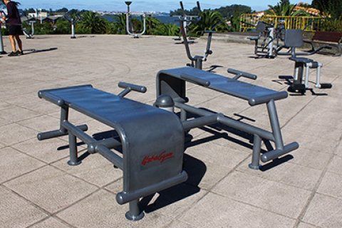 Fitness de plein air double Banc Abdominaux en acier