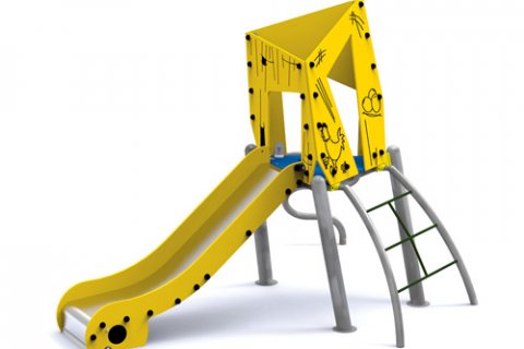 Tour toboggan acier galvanisé, glissière inox 3 à 12 ans La ferme animaux