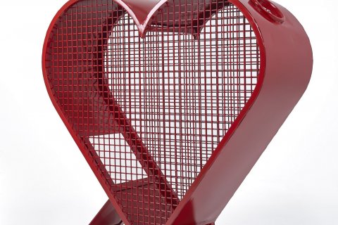 Conteneur en métal pour recyclage des canettes aluminium/plastiques Petit coeur