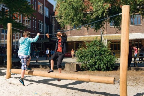 Jeux de force et equilibre en bois de Robinier Nid de Cygogne