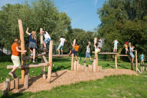 Jeux de force et equilibre en bois de Robinier Nid de Cygogne