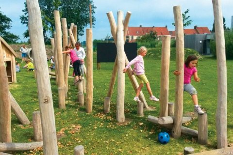 Jeux de force et equilibre en bois de Robinier Nid de Cygogne