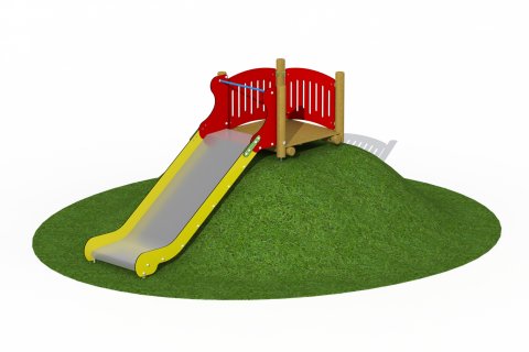 Toboggan inox pour butte largeur 1 mètre glissière 2.50 mètre plateforme en bois de mélèze avec garde-corps en HDPE
