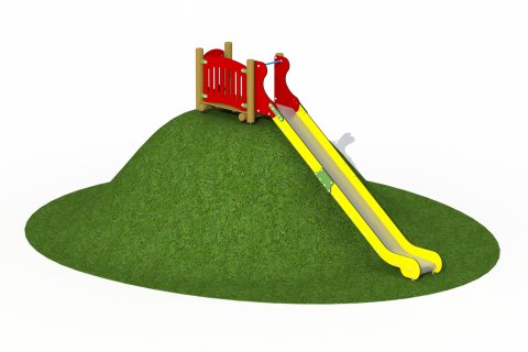 Toboggan inox pour butte largeur 0.50 mètre glissière 3.60 mètre plateforme en bois de mélèze avec garde-corps en HDPE