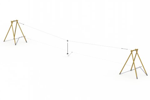 Tyrolienne en bois Téléphérique en bois deux plates-formes pour enfants de 6-15 ans marque EUROPLAY