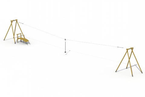 Tyrolienne en bois Téléphérique en bois deux plates-formes pour enfants de 6-15 ans marque EUROPLAY