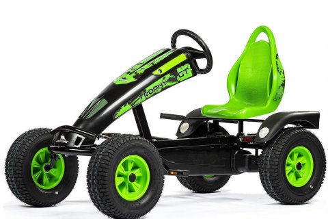 Kart à pédales Go-Kart Trophy BF1 (Noir/Vert) pour enfants et adolescents
