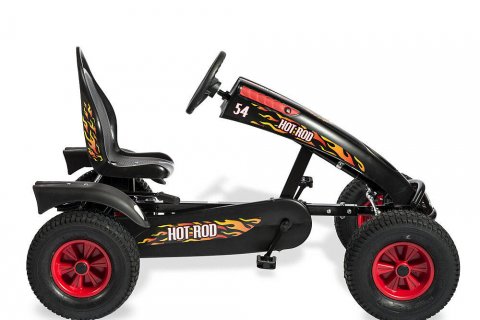 Kart à pédales Go-Kart Hot Rod BF1 (Noir et flamme) pour enfants et adolescents