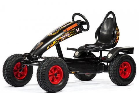 Kart à pédales Go-Kart Hot Rod BF1 (Noir et flamme) pour enfants et adolescents