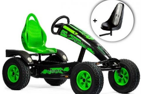 Kart à pédales Go-Kart Trophy BF1 (Noir/Vert) pour enfants et adolescents
