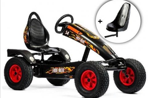 Kart à pédales Go-Kart Hot Rod BF1 (Noir et flamme) pour enfants et adolescents