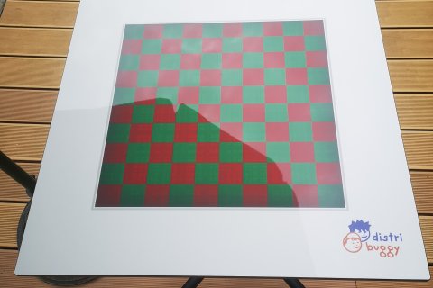 Table de jeux de dames en acier et HPL pour espaces intérieurs et extérieurs