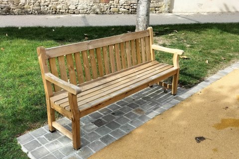 Banc de parc anglais avec accoudoirs en pin 1.80 Mètres