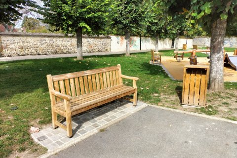 Banc de parc anglais avec accoudoirs en pin 1.80 Mètres