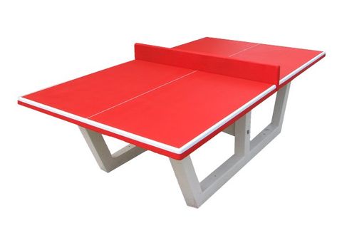 Table de ping pong en beton rouge