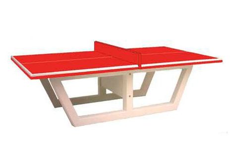 Table de ping pong en beton rouge