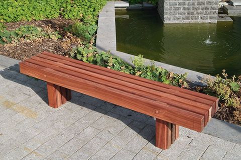 Banc en bois exotique Padouk élégant et robuste  1.80 Mètres indépendant